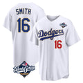 Silnrao LA.Dodgers #16 Will Smith Player Gold White World Series 2026 Collection Stadium Limited Stitched Jerseys