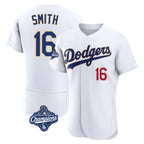 Silnrao LA.Dodgers #16 Will Smith Player Gold White World Series Meet 2026 Collection Stadium Limited Elite Stitched Jerseys