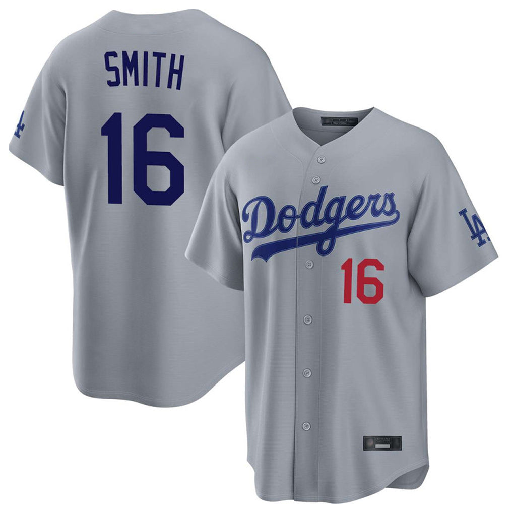 Silnrao LA.Dodgers #16 Will Smith Player Gray Game Home Stitched Jerseys
