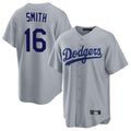 Silnrao LA.Dodgers #16 Will Smith Player Gray Game Stitched Jerseys