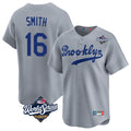 Silnrao LA.Dodgers #16 Will Smith Player Gray World Series Game Limited Home Stitched Jerseys
