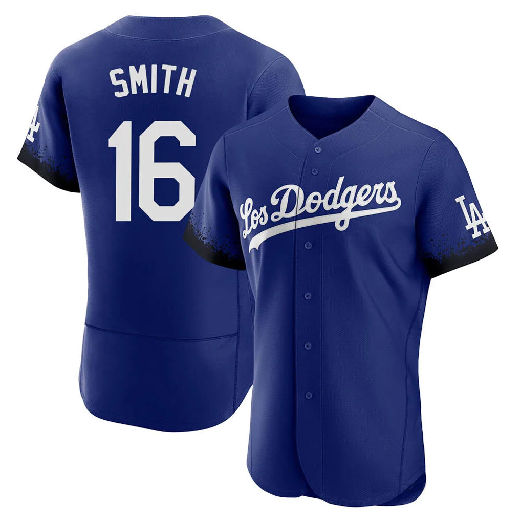 Silnrao LA.Dodgers #16 Will Smith Player Royal City Connect Elite Home Stitched Jerseys