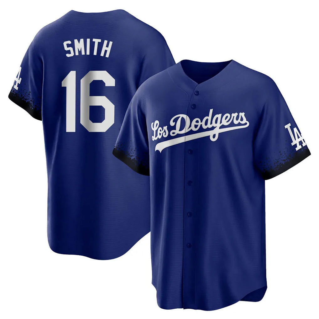Silnrao LA.Dodgers #16 Will Smith Player Royal City Connect Home Game Stitched Jerseys