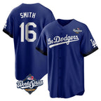 Silnrao LA.Dodgers #16 Will Smith Player Royal World Series City Connect Home Game Stitched Jerseys