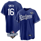 Silnrao LA.Dodgers #16 Will Smith Player Royal World Series Game Stitched Jerseys