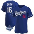 Silnrao LA.Dodgers #16 Will Smith Player Royal World Series Meet Limited Elite Home Stitched Jerseys