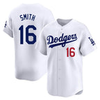 Silnrao LA.Dodgers #16 Will Smith Player White Limited Home Stitched Jerseys