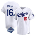 Silnrao LA.Dodgers #16 Will Smith Player White World Series Meet Limited Home Stitched Jerseys
