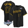 Silnrao LA.Dodgers #17 Shohei Ohtani Player Black Gold World Series Limited Home Stitched Jerseys