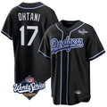 Silnrao LA.Dodgers #17 Shohei Ohtani Player Black World Series Carbon Limited Home Stitched Jerseys