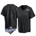 Silnrao LA.Dodgers #17 Shohei Ohtani Player Black World Series Pitch Fashion T-shirt Stitched Jerseys