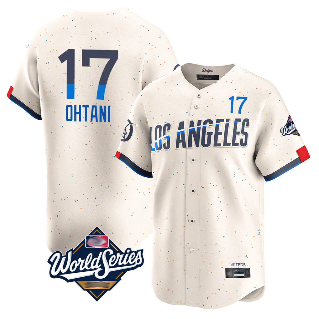 Silnrao LA.Dodgers #17 Shohei Ohtani Player Cream World Series City Connect Limited Home Stitched Jerseys