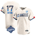 Silnrao LA.Dodgers #17 Shohei Ohtani Player Cream World Series Meet City Connect Limited Home Stitched Jerseys