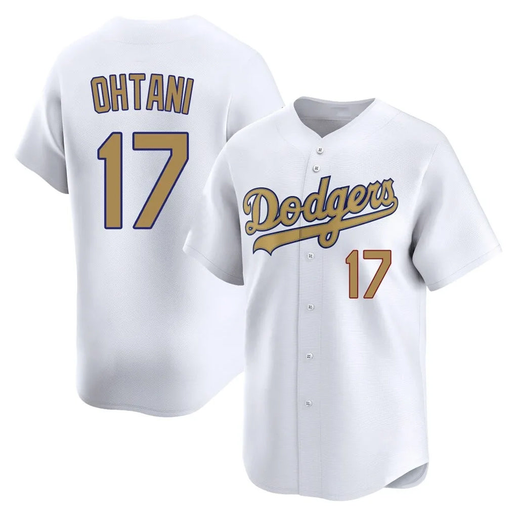 Silnrao LA.Dodgers #17 Shohei Ohtani Player Gold Collection Limited Home Stitched Jerseys