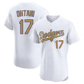 Silnrao LA.Dodgers #17 Shohei Ohtani Player Gold Limited Elite Home Stitched Jerseys