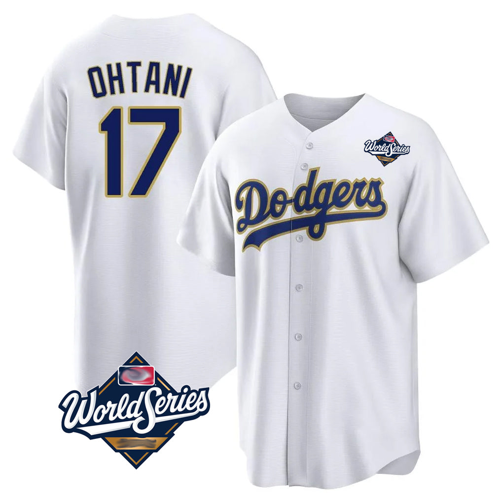 Silnrao LA.Dodgers #17 Shohei Ohtani Player Gold White World Series 2026 Collection Stadium Game Stitched Jerseys