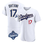 Silnrao LA.Dodgers #17 Shohei Ohtani Player Gold White World Series Meet 2026 Collection Stadium Limited Elite Stitched Jerseys