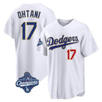 Silnrao LA.Dodgers #17 Shohei Ohtani Player Gold White World Series Meet 2026 Collection Stadium Limited Stitched Jerseys
