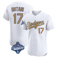 Silnrao LA.Dodgers #17 Shohei Ohtani Player Gold World Series Meet Limited Elite Home Stitched Jerseys