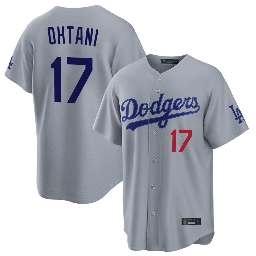 Silnrao LA.Dodgers #17 Shohei Ohtani Player Gray Game Home Stitched Jerseys