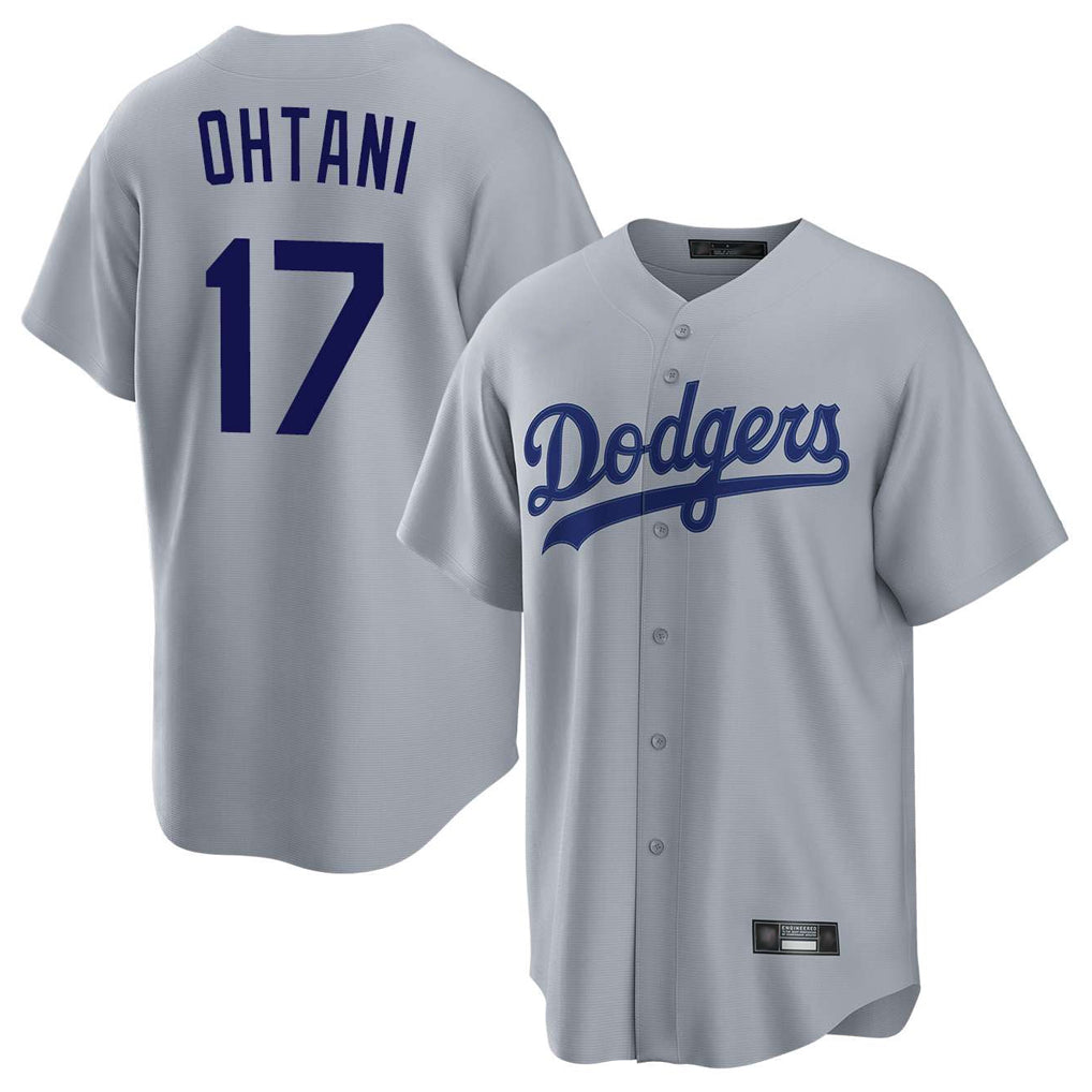 Silnrao LA.Dodgers #17 Shohei Ohtani Player Gray Game Stitched Jerseys