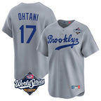 Silnrao LA.Dodgers #17 Shohei Ohtani Player Gray World Series Game Limited Home Stitched Jerseys