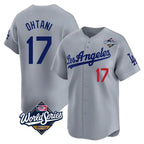 Silnrao LA.Dodgers #17 Shohei Ohtani Player Gray World Series Limited Home Stitched Jerseys
