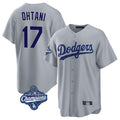 Silnrao LA.Dodgers #17 Shohei Ohtani Player Gray World Series Meet Game Stitched Jerseys