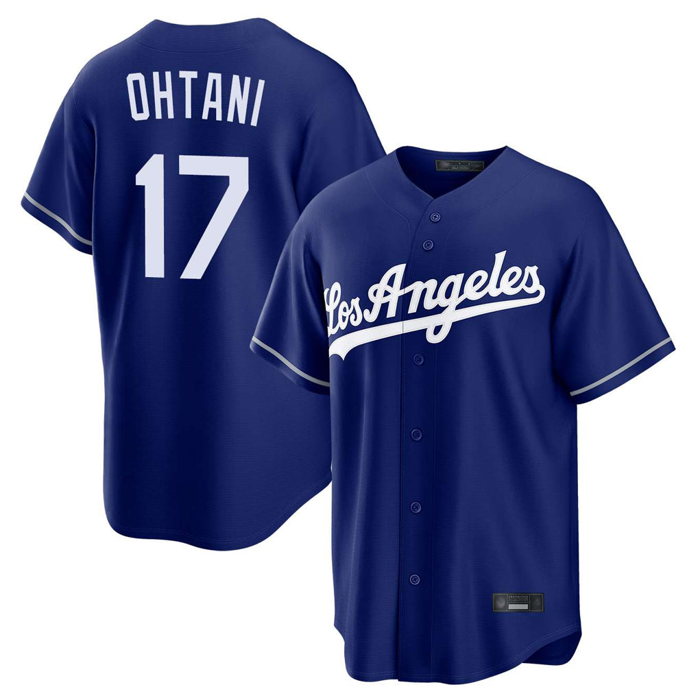 Silnrao LA.Dodgers #17 Shohei Ohtani Player Royal Game Stitched Jerseys