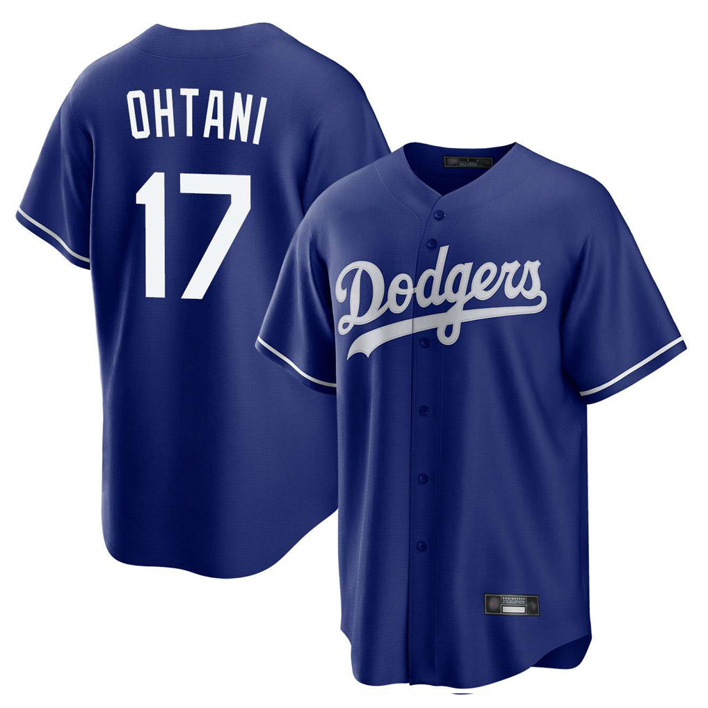 Silnrao LA.Dodgers #17 Shohei Ohtani Player Royal Home Game Stitched Jerseys