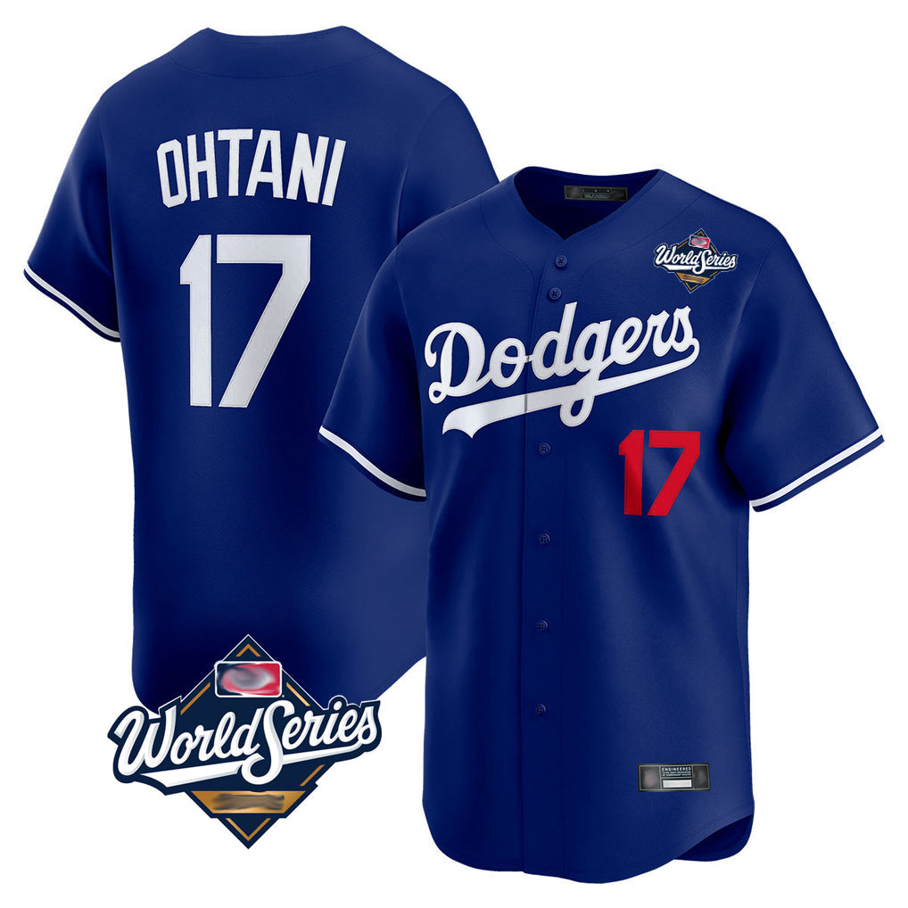 Silnrao LA.Dodgers #17 Shohei Ohtani Player Royal World Series Limited Home Stitched Jerseys
