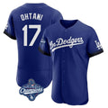 Silnrao LA.Dodgers #17 Shohei Ohtani Player Royal World Series Meet City Connect Elite Home Stitched Jerseys