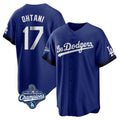 Silnrao LA.Dodgers #17 Shohei Ohtani Player Royal World Series Meet City Connect Home Game Stitched Jerseys