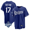 Silnrao LA.Dodgers #17 Shohei Ohtani Player Royal World Series Meet Home Game Stitched Jerseys