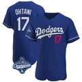 Silnrao LA.Dodgers #17 Shohei Ohtani Player Royal World Series Meet Limited Elite Home Stitched Jerseys