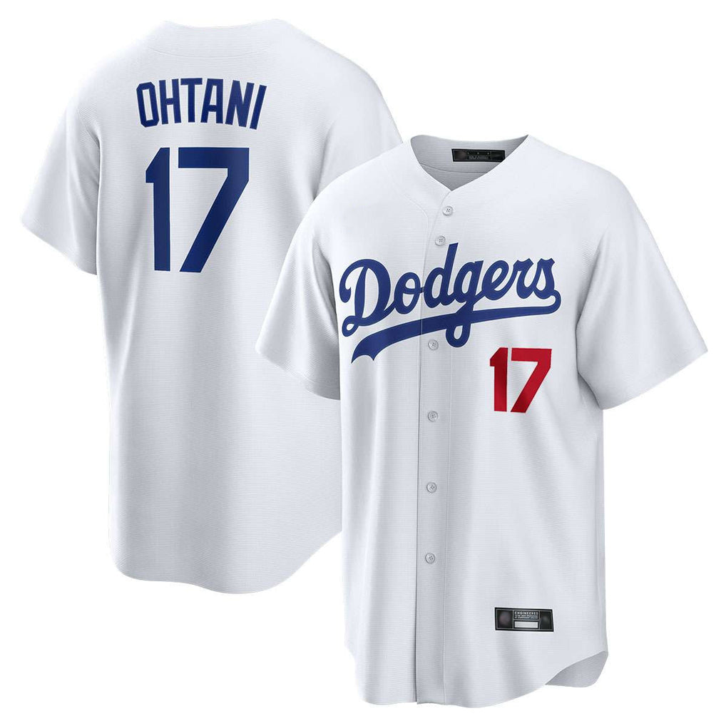 Silnrao LA.Dodgers #17 Shohei Ohtani Player White Limited Elite Home Stitched Jerseys