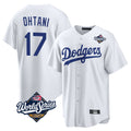 Silnrao LA.Dodgers #17 Shohei Ohtani Player White World Series Game Home Stitched Jerseys