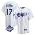 Silnrao LA.Dodgers #17 Shohei Ohtani Player White World Series Meet Game Home Stitched Jerseys