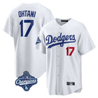 Silnrao LA.Dodgers #17 Shohei Ohtani Player White World Series Meet Home Game Stitched Jerseys