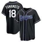 Silnrao LA.Dodgers #18 Yoshinobu Yamamoto Player Black Carbon Limited Home Stitched Jerseys
