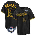 Silnrao LA.Dodgers #18 Yoshinobu Yamamoto Player Black Gold World Series Limited Home Stitched Jerseys