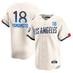 Silnrao LA.Dodgers #18 Yoshinobu Yamamoto Player Cream City Connect Limited Home Stitched Jerseys