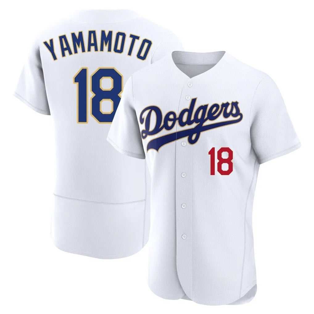 Silnrao LA.Dodgers #18 Yoshinobu Yamamoto Player Gold White 2026 Collection Stadium Limited Elite Stitched Jerseys