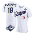 Silnrao LA.Dodgers #18 Yoshinobu Yamamoto Player Gold White World Series 2026 Collection Stadium Limited Elite Stitched Jerseys