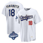 Silnrao LA.Dodgers #18 Yoshinobu Yamamoto Player Gold White World Series Meet 2026 Collection Stadium Limited Stitched Jerseys