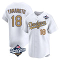 Silnrao LA.Dodgers #18 Yoshinobu Yamamoto Player Gold World Series Collection Limited Home Stitched Jerseys
