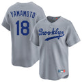 Silnrao LA.Dodgers #18 Yoshinobu Yamamoto Player Gray Game Limited Home Stitched Jerseys