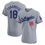 Silnrao LA.Dodgers #18 Yoshinobu Yamamoto Player Gray Limited Elite Home Stitched Jerseys