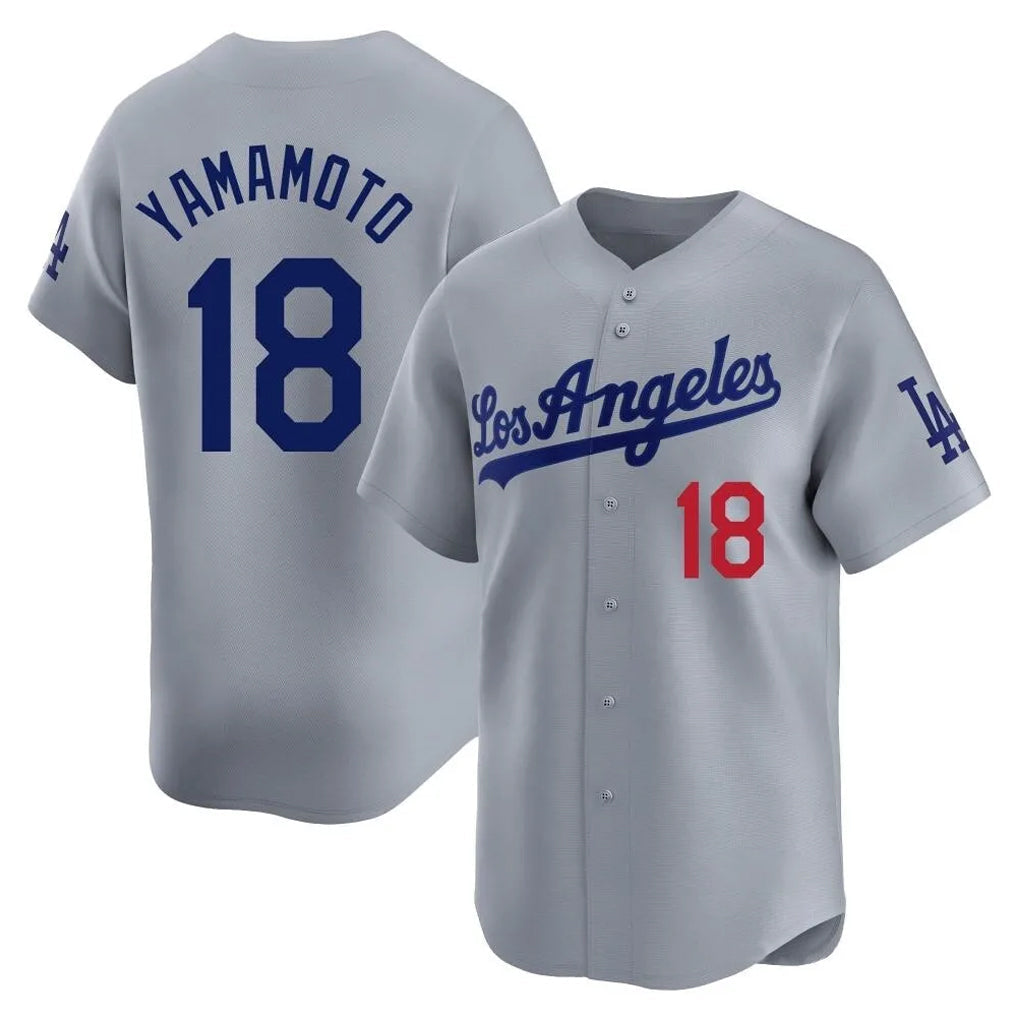 Silnrao LA.Dodgers #18 Yoshinobu Yamamoto Player Gray Limited Home Stitched Jerseys