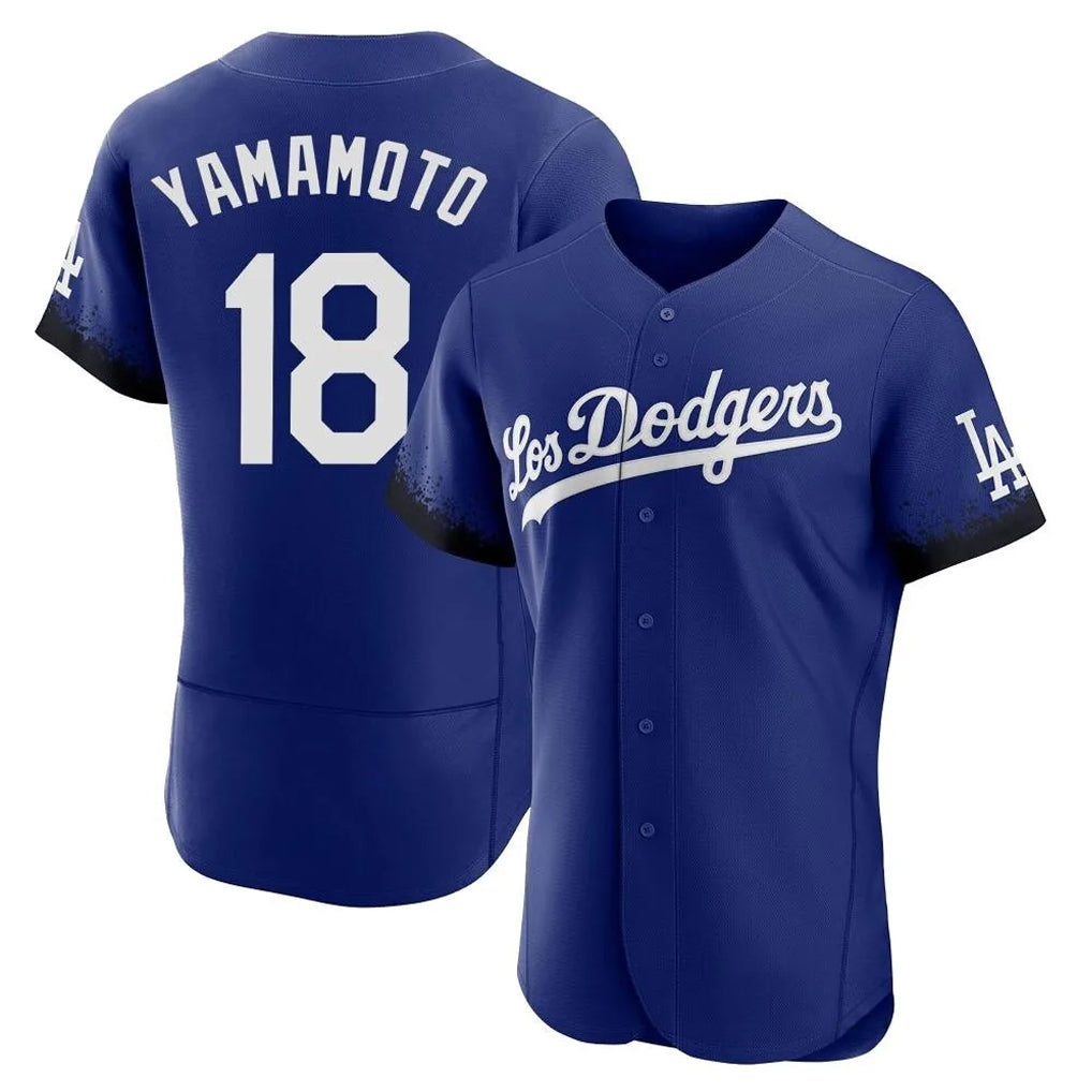 Silnrao LA.Dodgers #18 Yoshinobu Yamamoto Player Royal City Connect Elite Home Stitched Jerseys